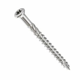 500 A2 Stainless Steel Decking Screws for Wood - Dimensions 5 x 50 mm, Reduced Notched Head + Free TX25 End Piece - D-Work
