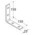 20 Équerres Étroites Kw7 - 150X150X25X5.0 mm - D-Work