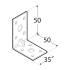 20 Équerres Renforcées KPL5 50x50x35x2 mm - Acier - Fixation Solide - D-Work