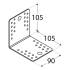 20 Équerres KL5 105x105x90x2,5 mm - Acier - Fixation Solide - D-Work