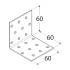 20 Équerres Perforées KM4 60x60x60x2,0 mm - Acier - Fixation Polyvalente - D-Work
