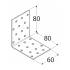 20 Équerres Perforées KM8 80x80x60x2 mm - Acier Zingué - Fixation Polyvalente - D-Work