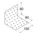 20 Équerres Perforées KM10 80x80x100x2,0 mm - Acier - Fixation Polyvalente - D-Work