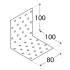 20 Équerres Perforées KM12 100x100x80x2,0 mm - Acier - Fixation Polyvalente - D-Work