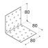 20 Équerres Perforées Renforcées KMP 80x80x80x1,5 mm - Acier - Fixation Solide - D-Work