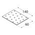 20 Plaques Perforées PP5 140x60x2 mm - Acier - Usage Bricolage - D-Work