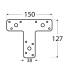 20 Connecteurs Type T KT2 150x127x38x2 mm - Acier - Fixation Solide - D-Work