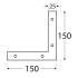 10 Plaques D'Angle Na1 - 150X150X25X2.5 mm - D-Work