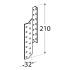 20 Connecteurs de Chevron Gauche 32x210x2 mm - Acier - Fixation Robuste - D-Work