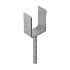 6 Pieds De Poteau Classiques Ps 90 U - 91X120X60X4 mm (Galvanisé À Chaud) - D-Work