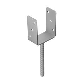 6 Pieds de Poteau Classiques PS 100 U 101x120x60x4 mm - Galvanisé à Chaud - D-Work