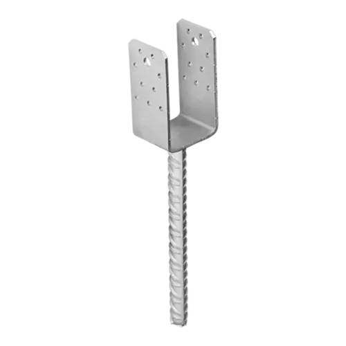 4 Pieds de Poteau Classiques PSS 60 61x125x60x4 mm - Galvanisé à Chaud - D-Work