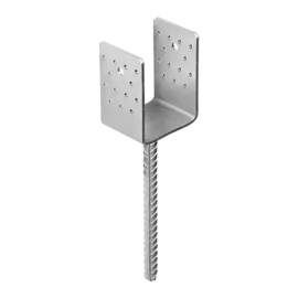 4 Pieds De Poteau Classiques Pss 80 - 81X125X80X4.0 mm Galvanisé À Chaud - D-Work