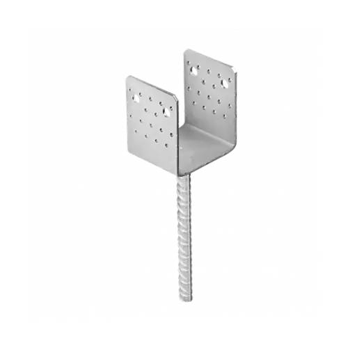 4 Pieds de Poteau Classiques PSS 120 121x125x120x4 mm - Galvanisé à Chaud - D-Work