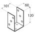 10 Poteaux PSO 100 Base 101x120x60x4 mm - Acier - Fixation Robuste - D-Work