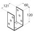 10 Pieds De Poteau Pso 120 Base - 121X120X60X4.0 mm - D-Work