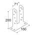 8 Poteaux Type TT PST 70 71x200x50x5 mm - Acier - Fixation Robuste - D-Work