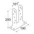 8 Poteaux Type TT PST 100 101x200x50x5 mm - Acier - Fixation Robuste - D-Work