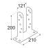 8 Pcs De Poteau Type TT PST 121x200x50x5 mm - Acier - Fixation Robuste - D-Work