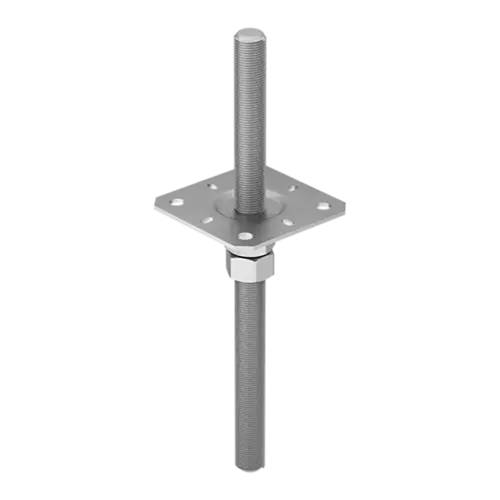 4 Pcs Support De Poteau Réglable PPSR 130 130x330x3 mm - Acier - Fiable Et Robuste - D-Work