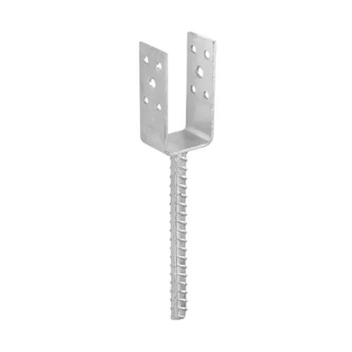 6 Pieds de Poteau Classiques PSL 50 51x100x40x4 mm - Acier Léger - Fixation Robuste - D-Work