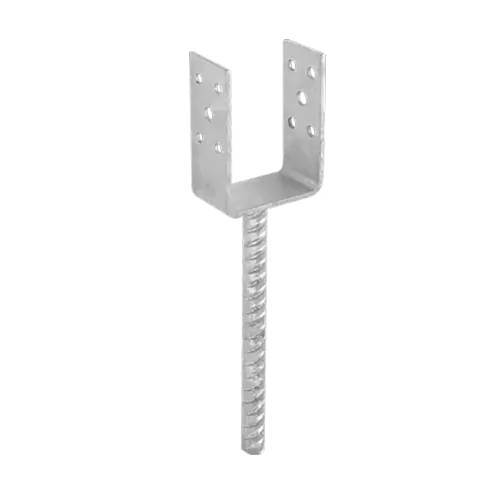 6 Pieds de Poteau Classiques PSL 70 U 71x100x40x4 mm - Acier Léger - D-Work