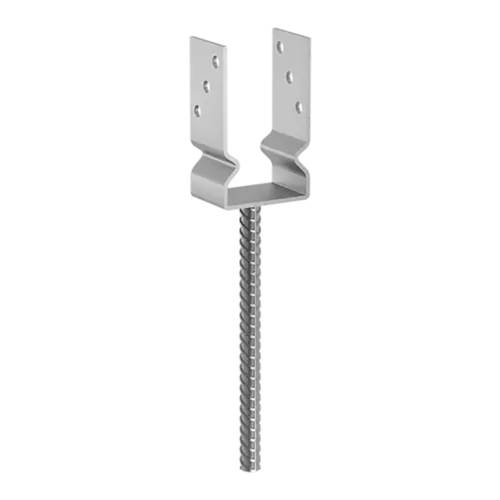 6 Supports de Poteau PSZ 70 71x150x60x4 mm - Galvanisé à Chaud - D-Work