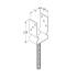 6 Supports de Poteau PSZ 70 71x150x60x4 mm - Galvanisé à Chaud - D-Work