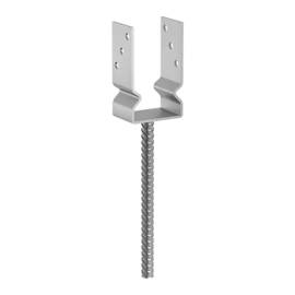 6 Supports de Poteau PSZ 140 141x150x60x4 mm - Galvanisé à Chaud - D-Work