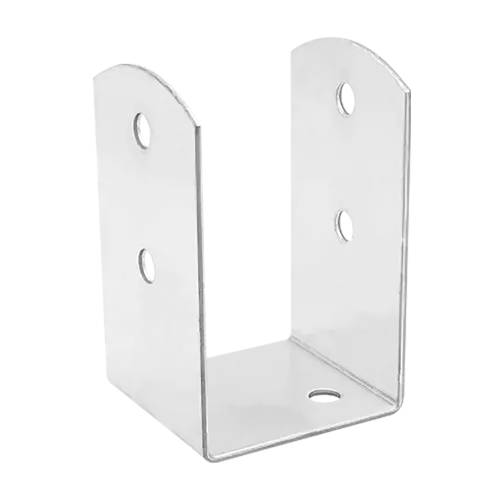 4 Supports De Poteau PSOL 70 71x71x120x2,5 mm - Acier - Fixation Robuste - D-Work