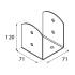 4 Supports De Poteau PSOL 70 71x71x120x2,5 mm - Acier - Fixation Robuste - D-Work
