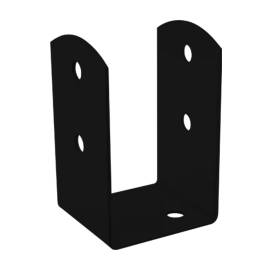 4 Supports de Poteau C PSOL 71x71x120x2,5 mm - Peint Noir - D-Work