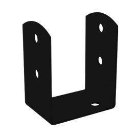 4 Supports de Poteau C PSOL 90 91x71x120x2,5 mm Peint Noir - D-Work
