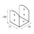 4 Supports de Poteau C PSOL 90 91x71x120x2,5 mm Peint Noir - D-Work