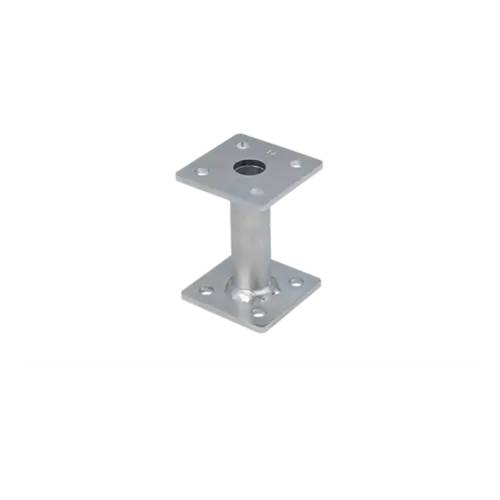 2 Supports De Poteau PMF 80x80x100x4 mm - Acier Galvanisé À Chaud - D-Work