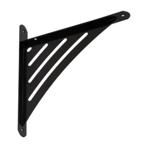 10 Équerres Triangulaires Ajourées 194x200x26 mm - Noir - Fixation Solide - D-Work
