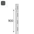 10 Montants Muraux Simples Rainurés Integri Anthracite Awls 900 Sz - 900 mm - D-Work