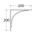 10 Équerres Bow 200 Sr - 200X200 mm Argent Mat - D-Work