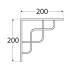 10 Équerres Square 200 Cz - 200X200 mm Noir Mat - D-Work