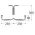 6 Crochets de Plafond Type T HST 300x230x90 mm - Acier - Fixation Solide - D-Work