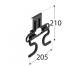 6 Crochets Système Goliat SGH7 207x205 mm - Acier - Fixation Robuste - D-Work