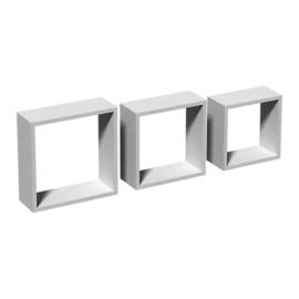 3 Ensembles d’Étagères Carrées 270x240x210 mm - Blanc - Pratiques et Modulables - D-Work