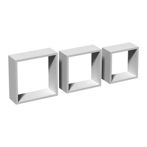 3 Ensembles d’Étagères Carrées 270x240x210 mm - Blanc - Pratiques et Modulables - D-Work