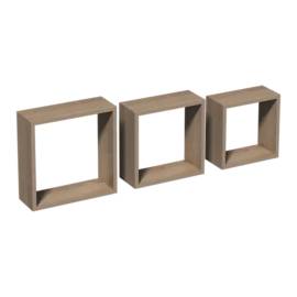 3 Étagères Carrées Chêne Sonoma 270x240x210 mm - Ensemble Pratique - D-Work