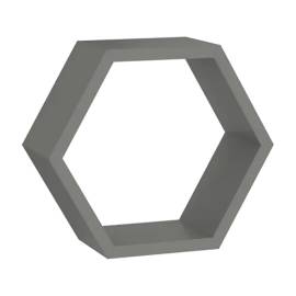 3 Étagères Hexagonales Grises FHS 300 30x26x11.5 cm - Bois MDF - Décoration Murale Pratique - D-Work