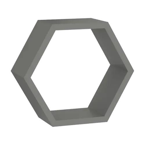 3 Étagères Hexagonales Grises FHS 300 30x26x11.5 cm - Bois MDF - Décoration Murale Pratique - D-Work