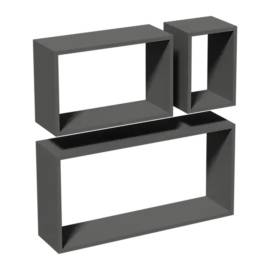 3 Ensembles d’Étagères Rectangle 600x380x170 mm - Gris - Rangement Pratique - D-Work