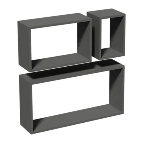 3 Ensembles d’Étagères Rectangle 600x380x170 mm - Gris - Rangement Pratique - D-Work
