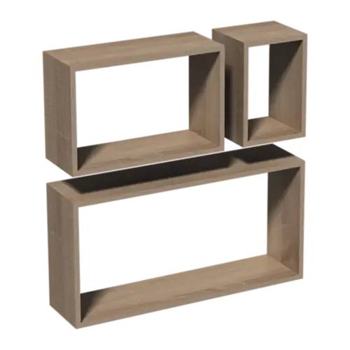 3 Ensembles d’Étagères Rectangle 600x380x170 mm - Chêne Sonoma - Pratiques et Esthétiques - D-Work