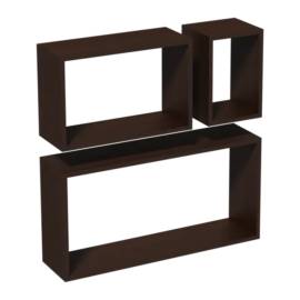 3 Ensembles d’Étagères Rectangle 600x380x170 mm - Wengé - Pratique et Résistant - D-Work